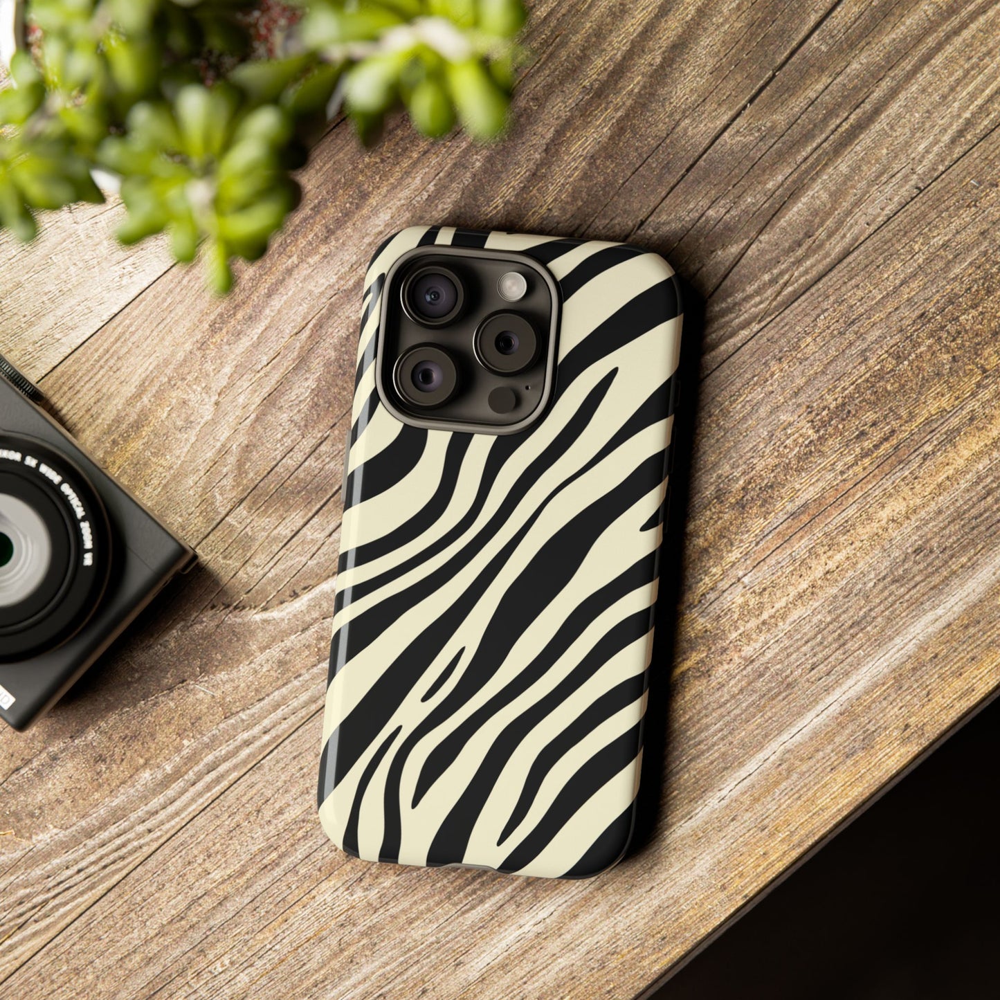 Modern Neutral Zebra Print Phone Case