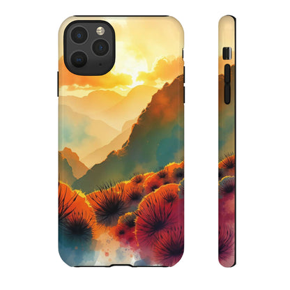 iPhone 11 Pro Max / Glossy Phone Case - Ideallic Watercolour Sunset Design Phone Case