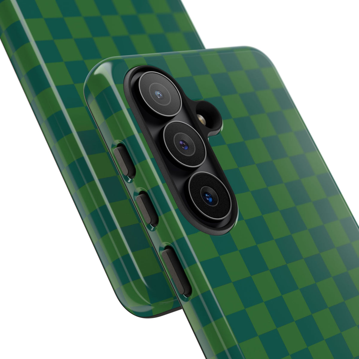 Bold Green Small Checked Pattern Phone Case - Green Phone Case