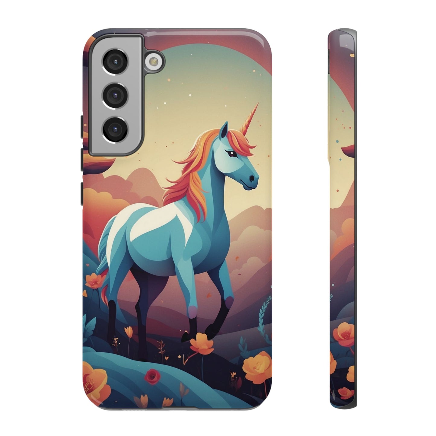 Samsung Galaxy S22 Plus / Glossy Phone Case - Stylised Unicorn Design Phone Case