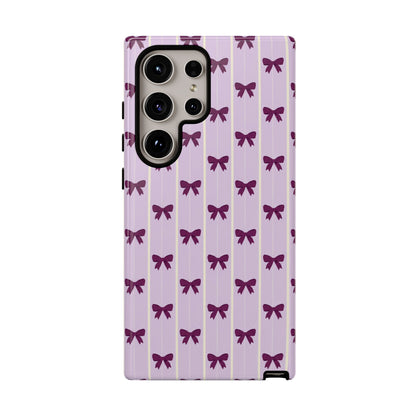 Retro Plum Purple Bow Pattern Phone Case