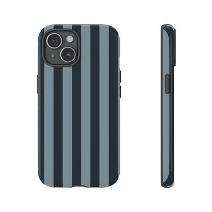 Dark Blue Stripe Pattern Phone Case - Blue Phone Case - iPhone 15 / Glossy