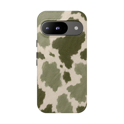 Stylish Olive Green Cow Print Phone Case