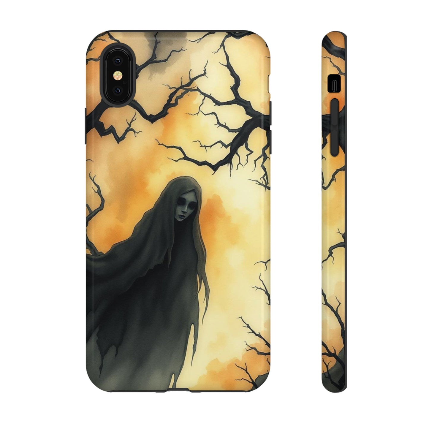iPhone XS MAX / Glossy Phone Case - Watercolour Gothic Deathly Woman Phone Case