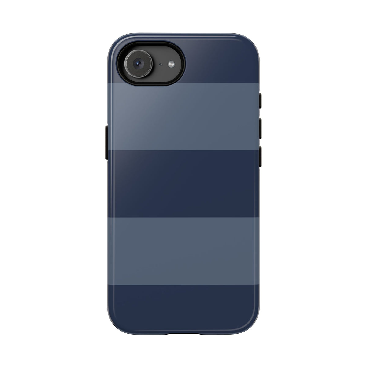 Dark Blue Horizontal Stripe Pattern Phone Case - Blue Phone Case - iPhone 17e / Glossy