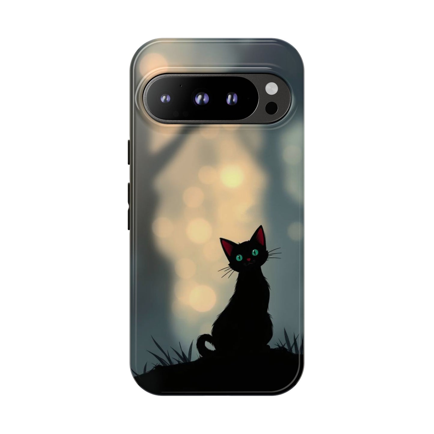 Google Pixel 9 Pro / Glossy Phone Case - Gothic Cat Design Phone Case