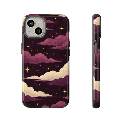 Illustrated Plum Clouds & Stars Phone Case