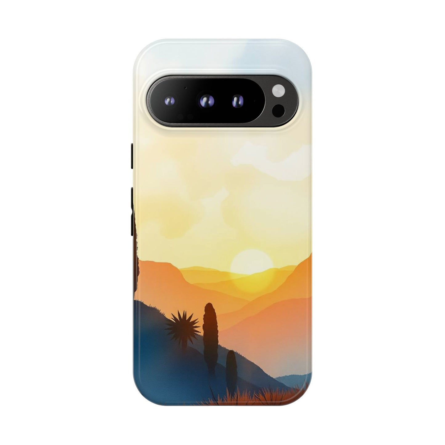Google Pixel 9 Pro / Glossy Phone Case - Watercolour Sunset Design Phone Case