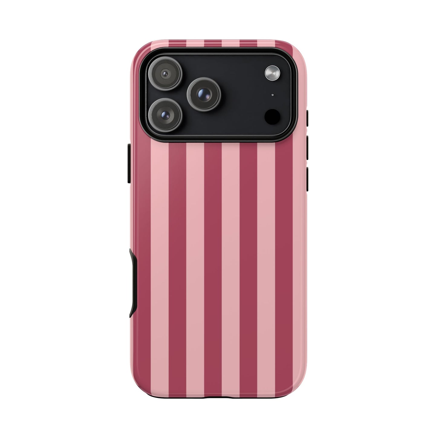 iPhone 17 Pro Max / Glossy Phone Case - ’Pink Stripe Pattern’ Phone Case