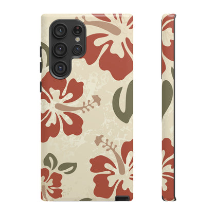 Samsung Galaxy S22 Ultra / Glossy Phone Case - ’Boho Chic Hibiscus Pattern #1’ Phone Case