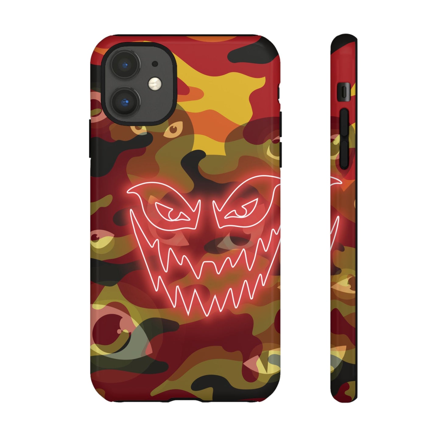 Inferno Neon Face Camo Phone Case - Red Phone Case - iPhone 11 / Glossy