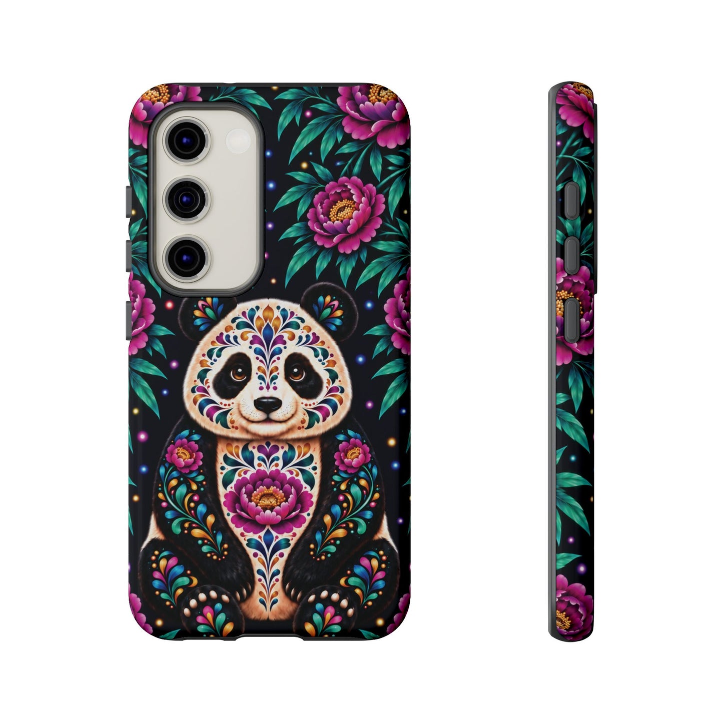 Cute Purple and Teal Calavera Panda Phone Case - Multicolor Phone Case - Samsung Galaxy S23 / Glossy