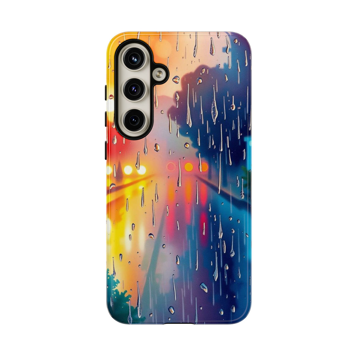 Electric Rain Watercolour Design Phone Case - Multicolor Phone Case - Samsung Galaxy S24 Plus / Glossy