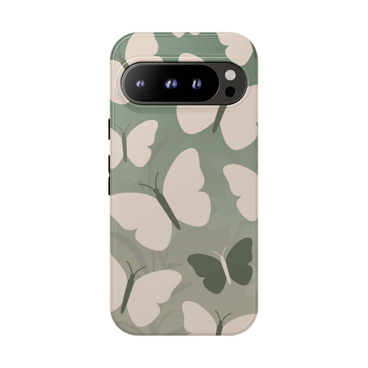 Minimalist Light Green Butterfly Pattern Phone Case - Green Phone Case - Google Pixel 9 Pro / Glossy