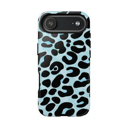 Cool Aqua Leopard Print Phone Case