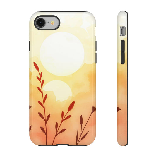 Watercolour Wildflower & Sun Design Phone Case