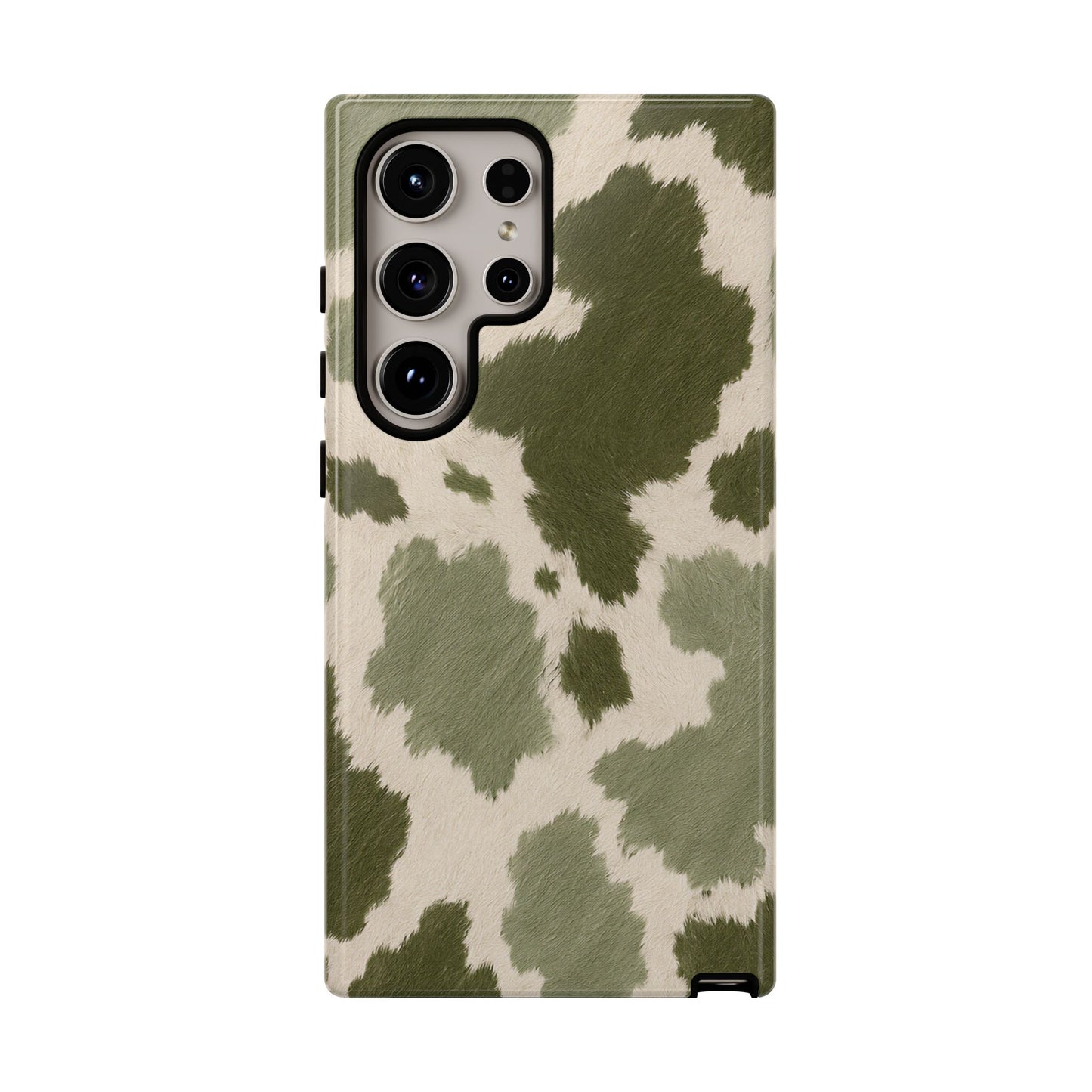 Stylish Olive Green Cow Print Phone Case