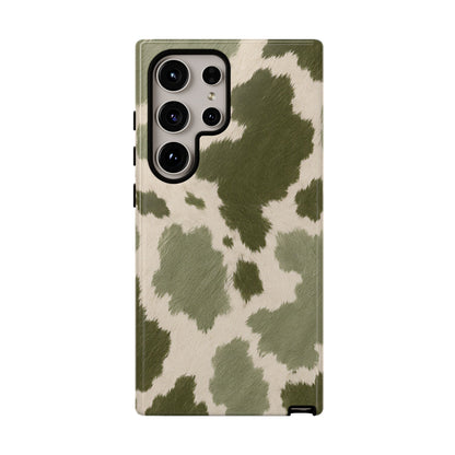 Stylish Olive Green Cow Print Phone Case