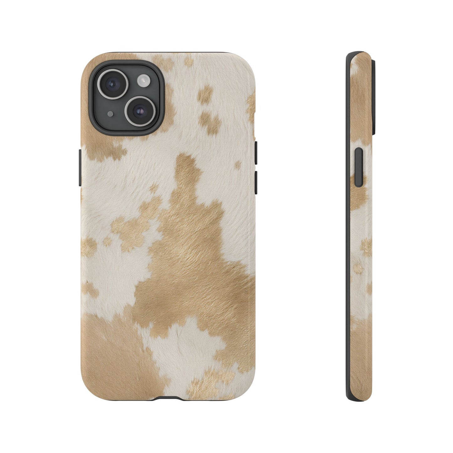 Elegant Champagne Cow Print Phone Case