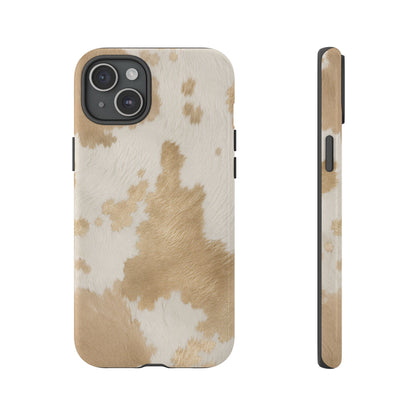 Elegant Champagne Cow Print Phone Case