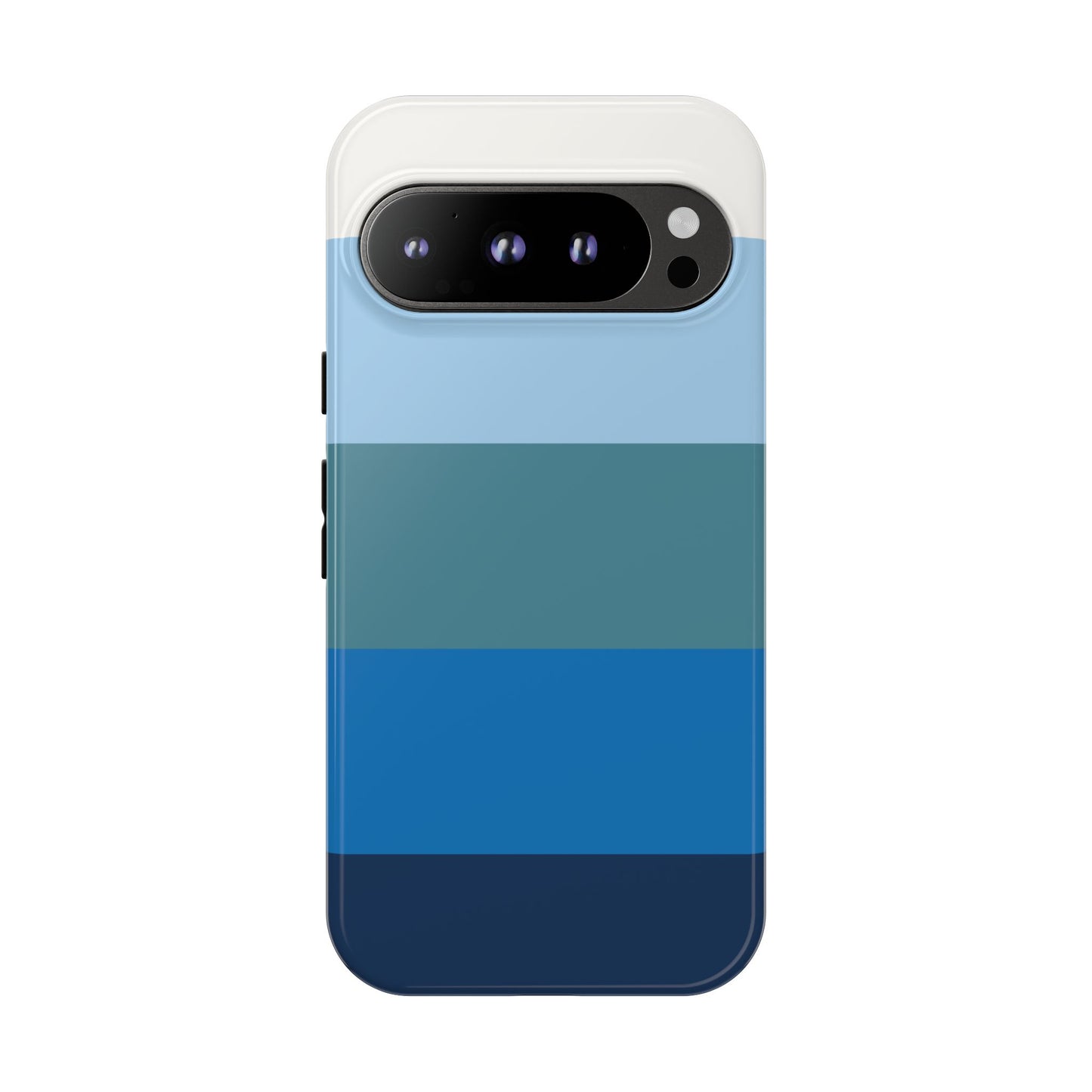 Blue and White Stripe Pattern Phone Case - Blue Phone Case - Google Pixel 9 Pro / Glossy