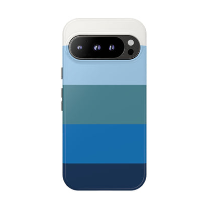 Blue and White Stripe Pattern Phone Case - Blue Phone Case - Google Pixel 9 Pro / Glossy