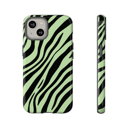 Modern Mint Zebra Print Phone Case
