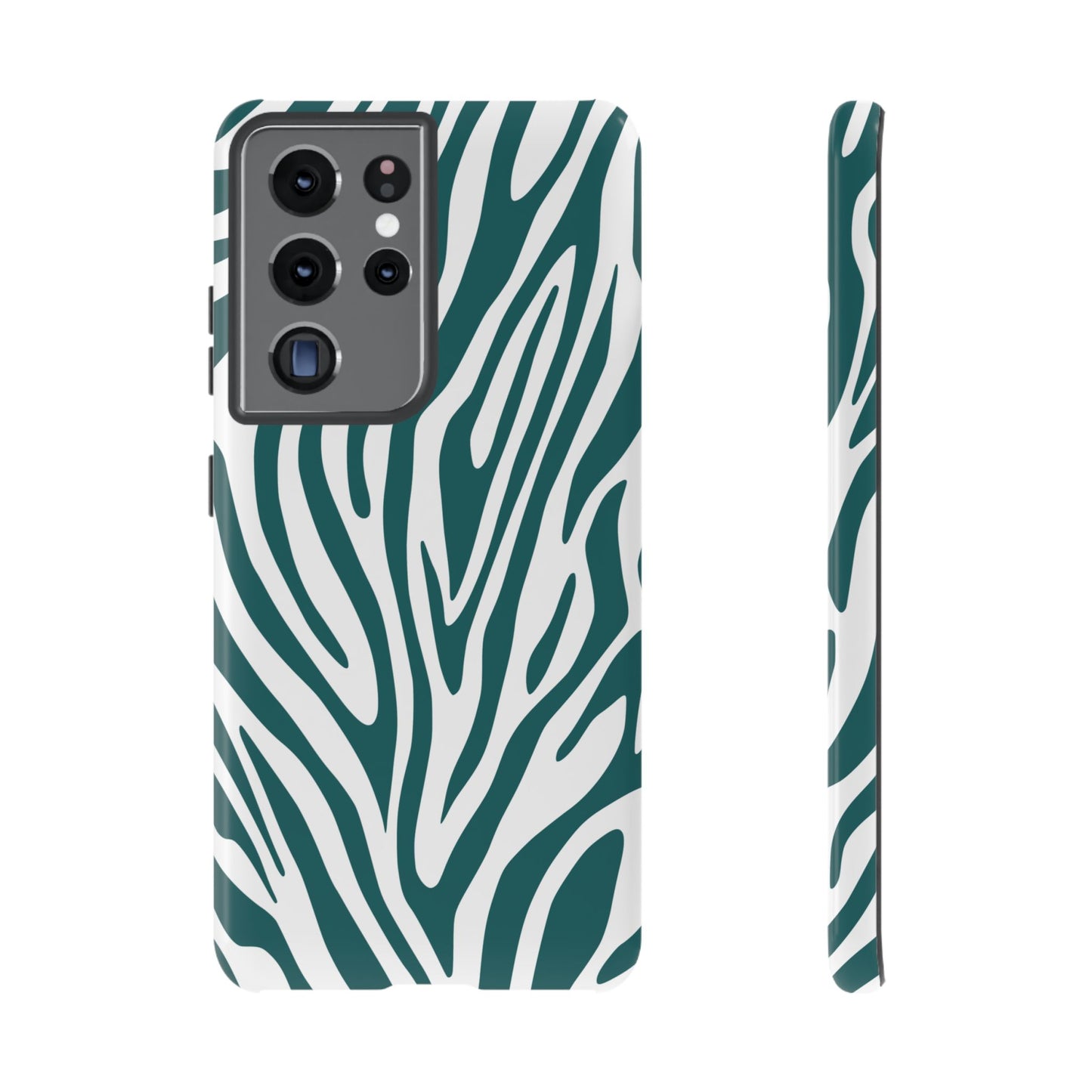 Graphic Teal Tiger Print Phone Case