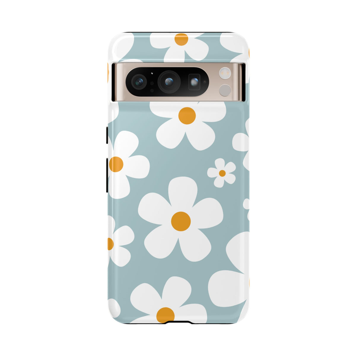 Cute Blue Daisy Pattern Phone Case - Blue Phone Case - Google Pixel 8 Pro / Glossy