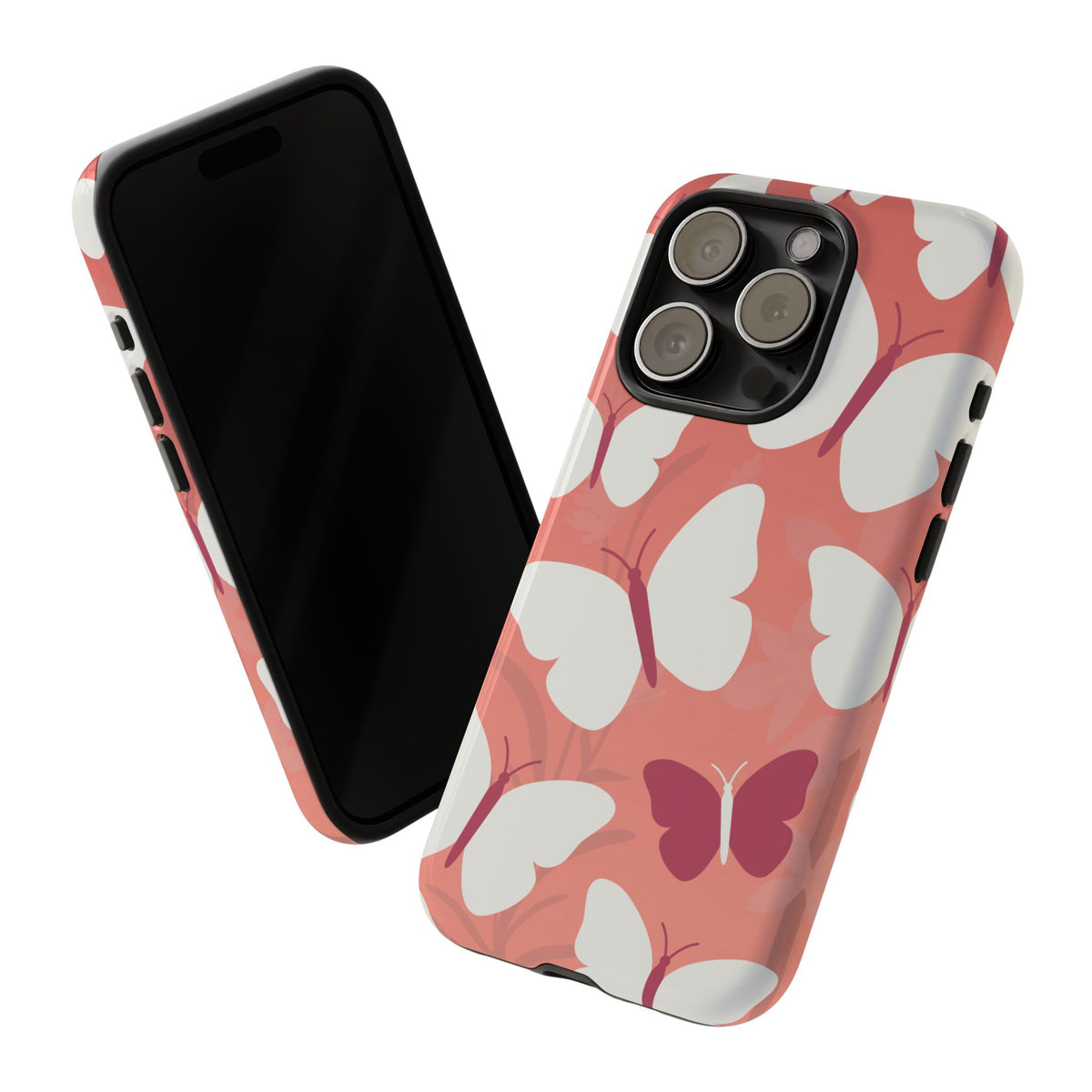 Minimalist Pink Butterfly Pattern Phone Case - Pink Phone Case