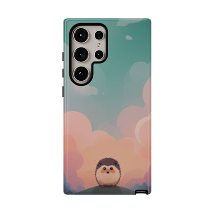 Samsung Galaxy S24 Ultra / Glossy Phone Case - Cute Hedgehog & Cloud Design Phone Case
