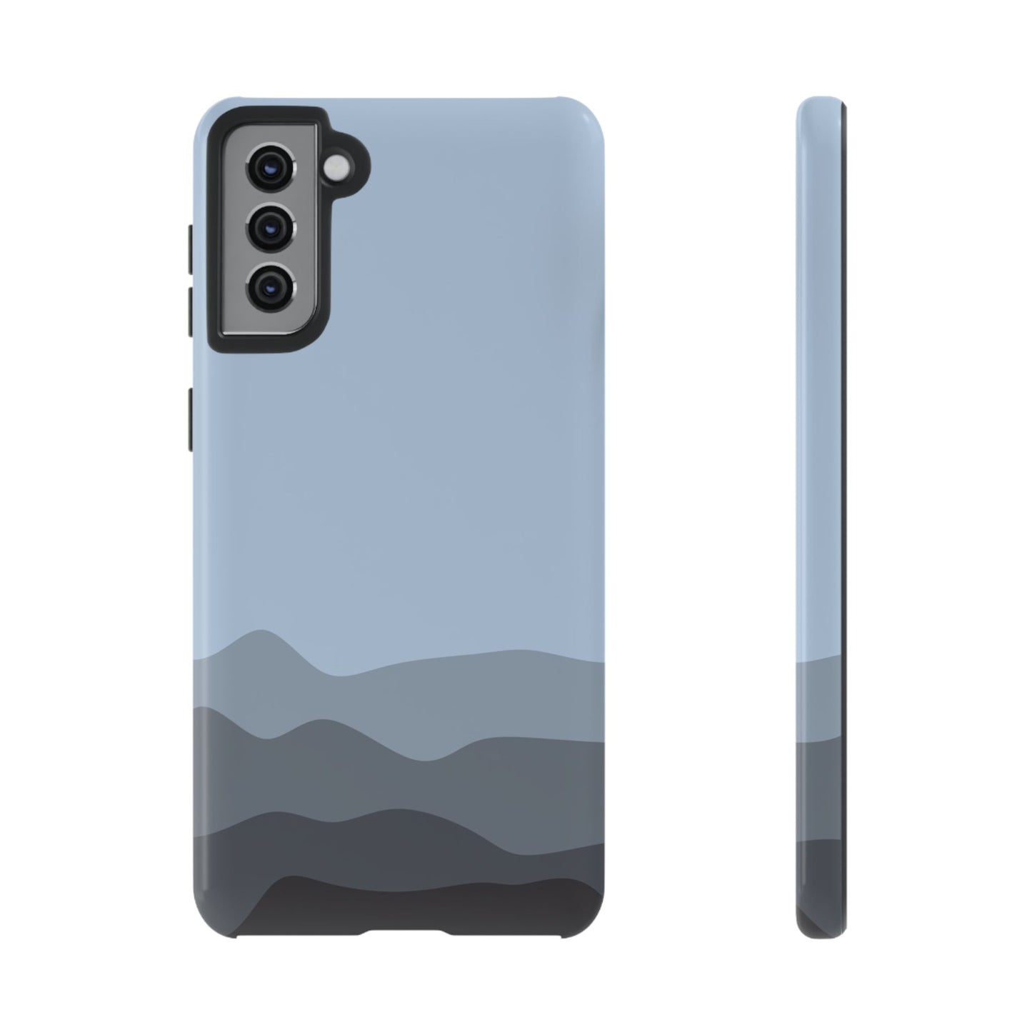 Blue Abstract Waves Protective Phone Case - Blue Phone Case - Samsung Galaxy S21 Plus / Glossy