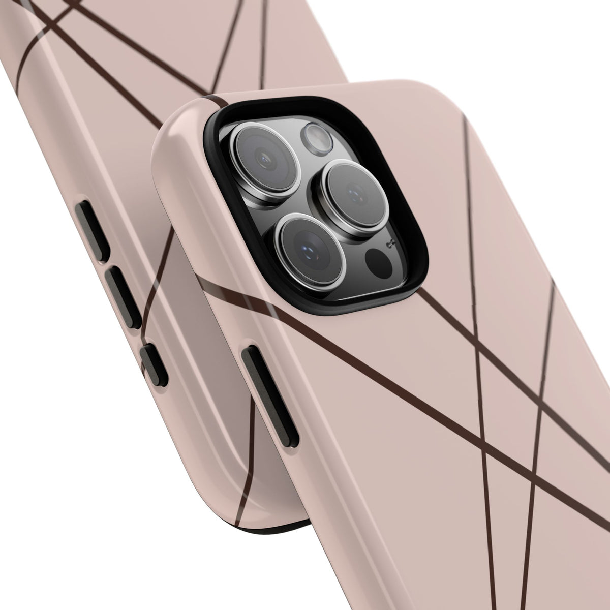 Abstract Pink with Brown Lines Phone Case - Pink Phone Case
