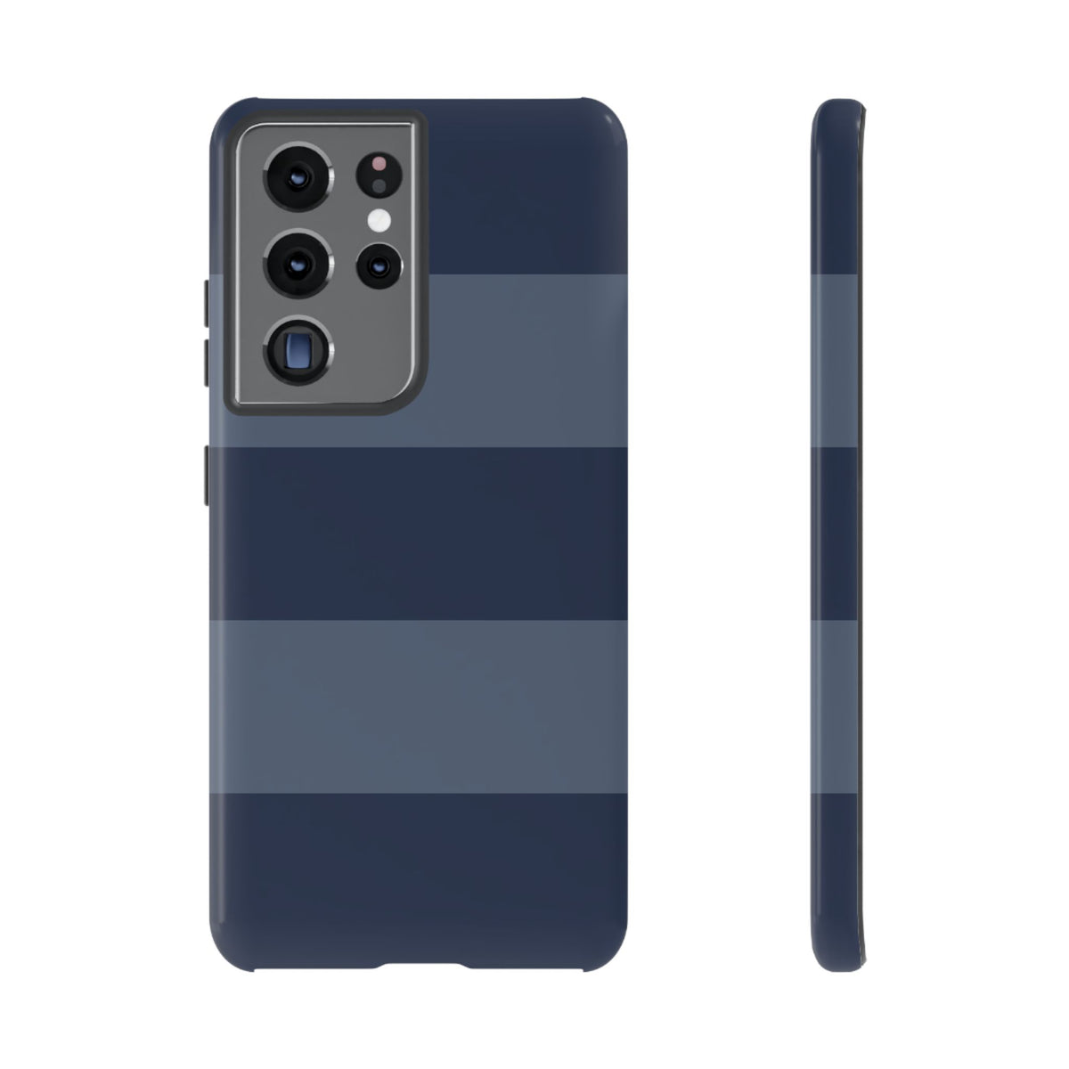 Dark Blue Horizontal Stripe Pattern Phone Case - Blue Phone Case - Samsung Galaxy S21 Ultra / Glossy