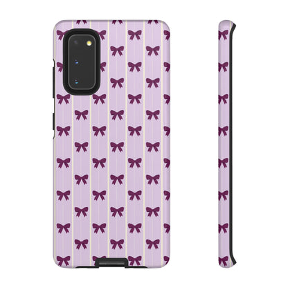 Retro Plum Purple Bow Pattern Phone Case