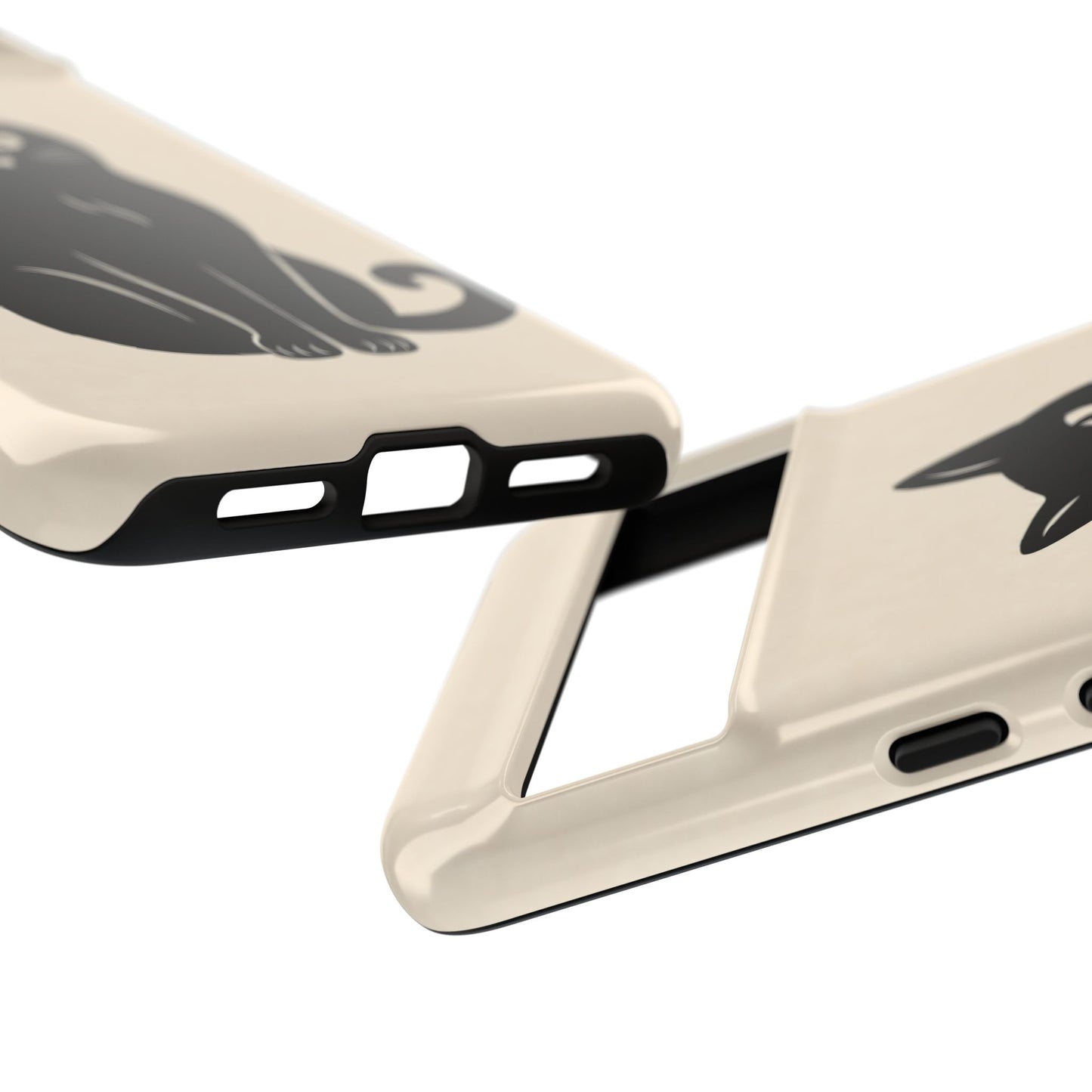 Minimalist Cream & Black Cat Phone Case