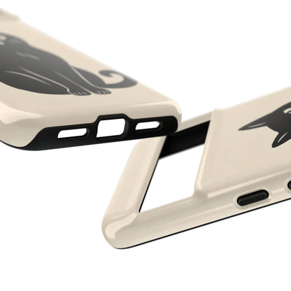 Minimalist Cream & Black Cat Phone Case
