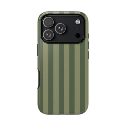 iPhone 17 Pro / Glossy Phone Case - ’Green Stripe Pattern’ Phone Case