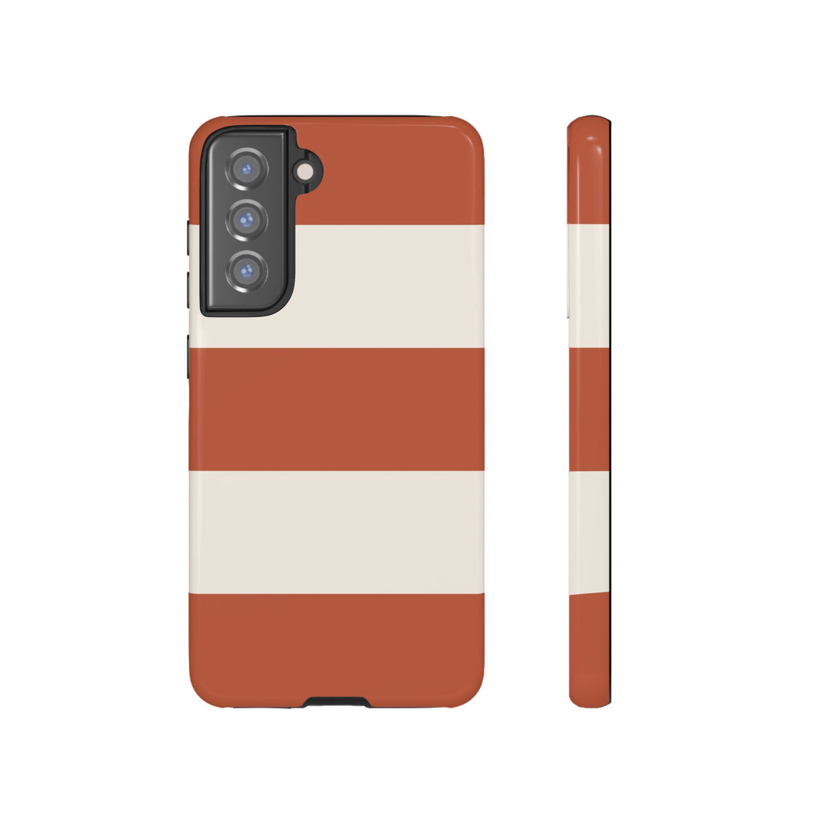 Terracotta Horizontal Stripe Pattern Phone Case - Orange Phone Case - Samsung Galaxy S21 FE / Glossy