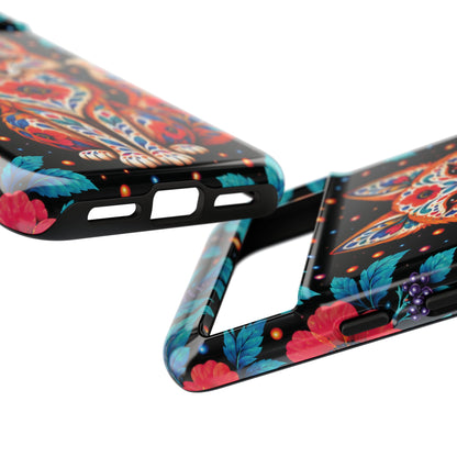 Vibrant Orange and Turquoise Calavera Fox Phone Case - Multicolor Phone Case