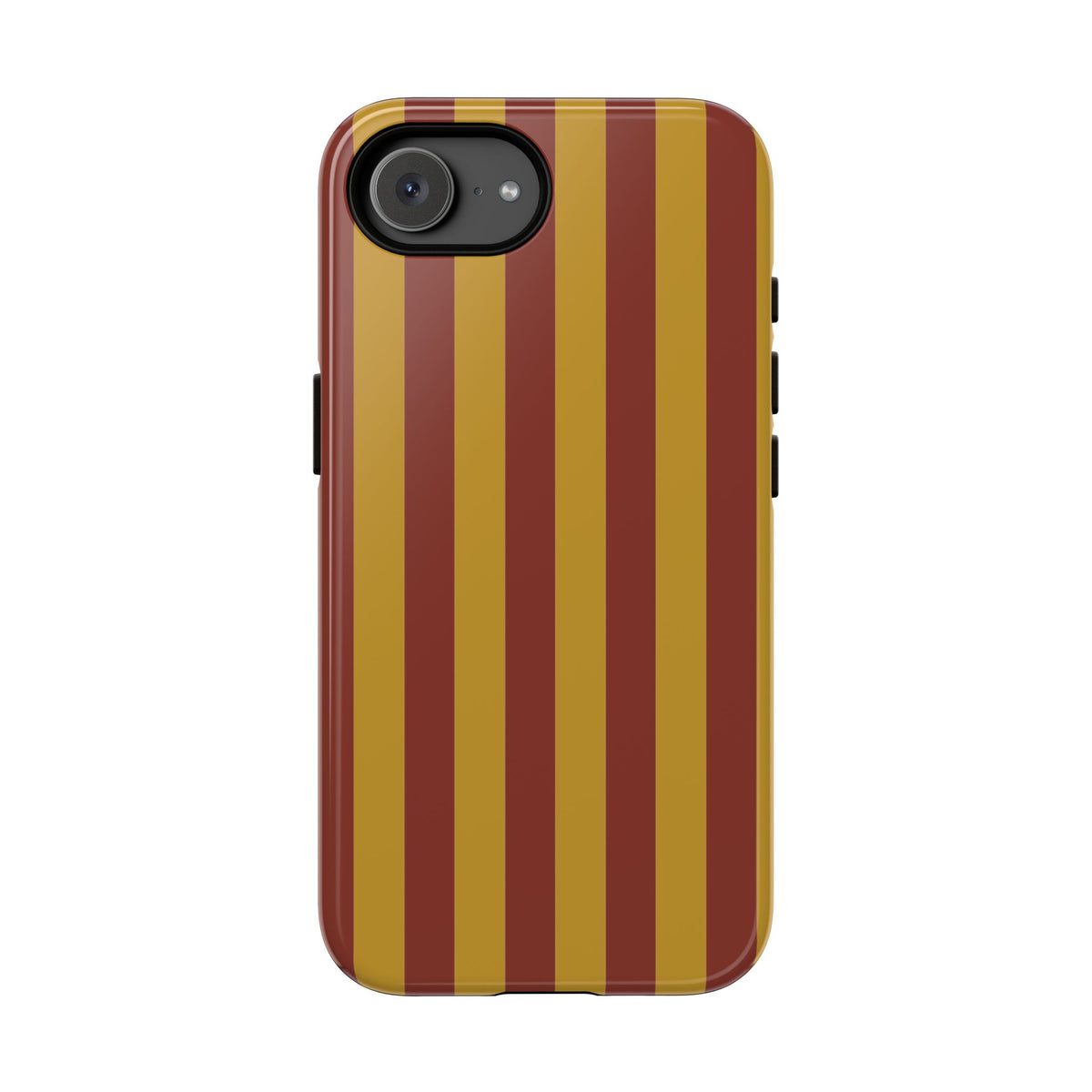 Trendy Mustard & Burgandy Stripe Pattern Phone Case - Brown Phone Case - iPhone 17e / Glossy