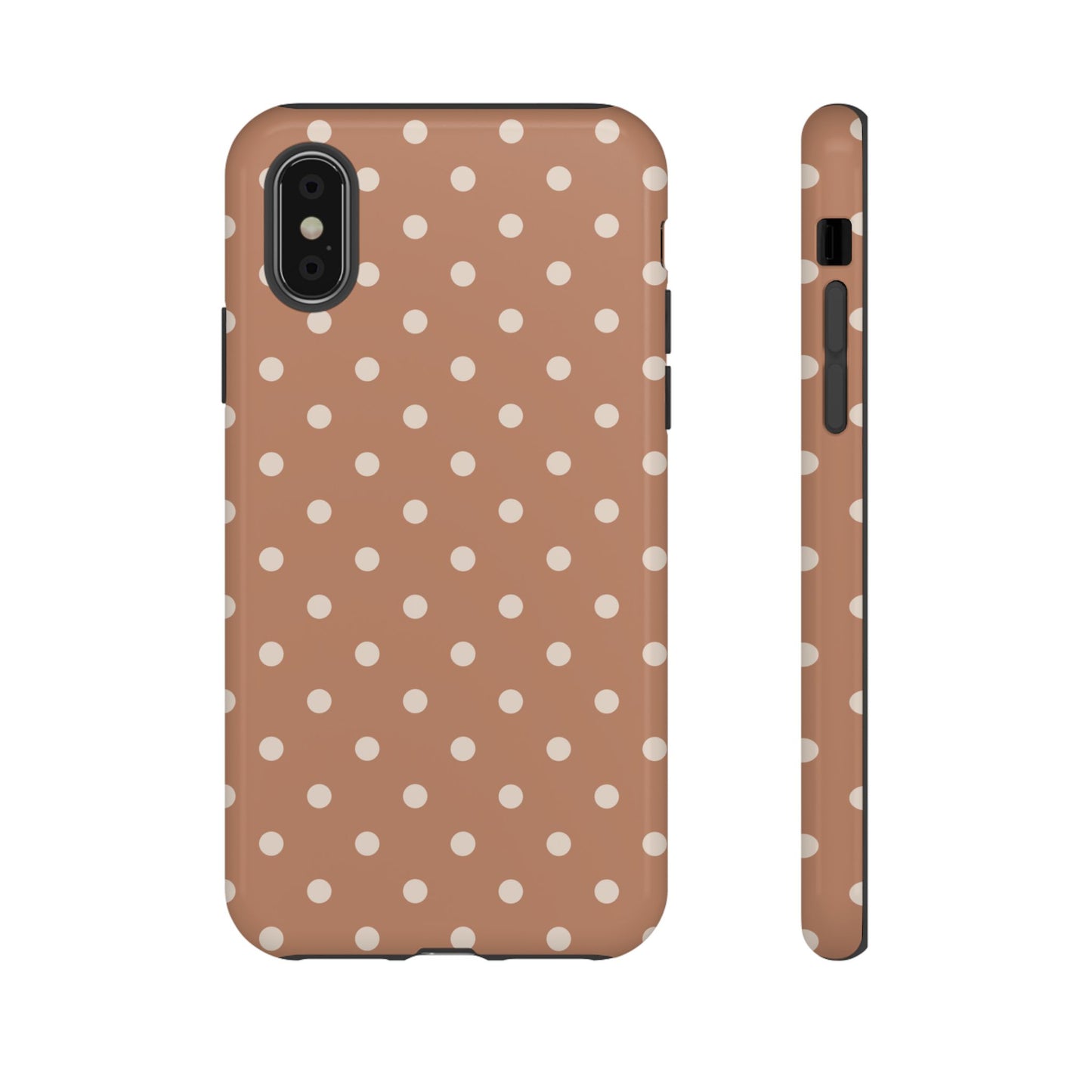 Brown with White Dot Pattern Phone Case