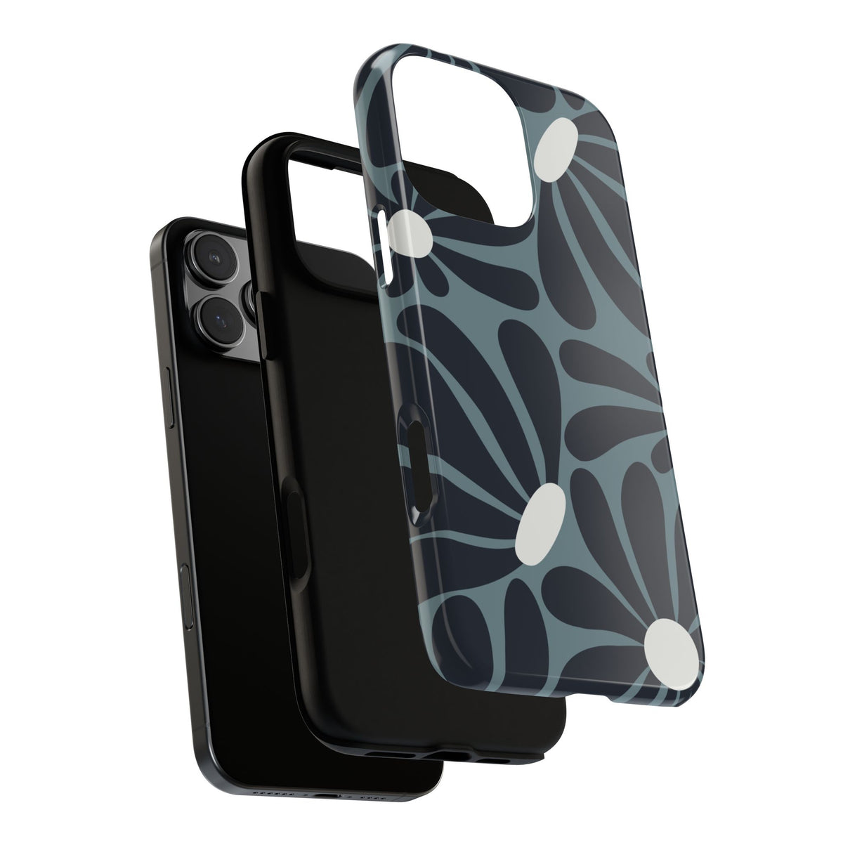 Retro Navy Blue & White Daisy Pattern Phone Case - Blue Phone Case