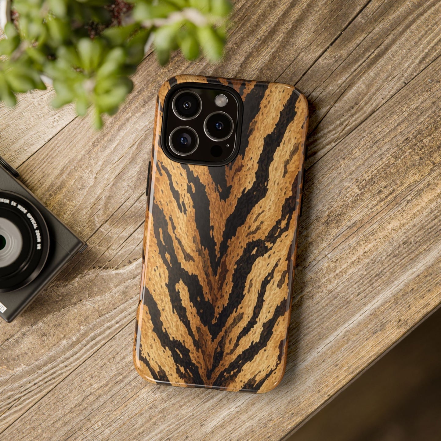 Amber Tiger Print Phone Case