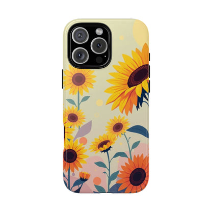 Modern Flat Sunflower Design Phone Case - Multicolor Phone Case - iPhone 16 Pro Max / Glossy