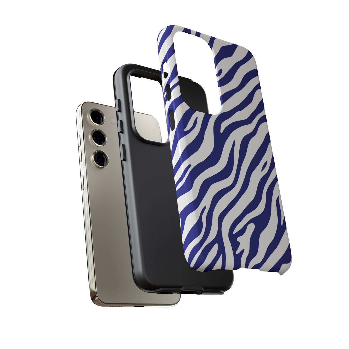 Stylish Electric Blue Zebra Print Phone Case