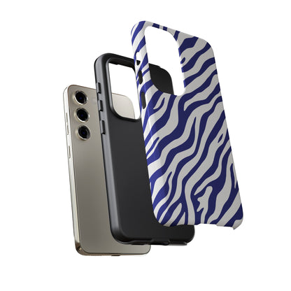 Stylish Electric Blue Zebra Print Phone Case