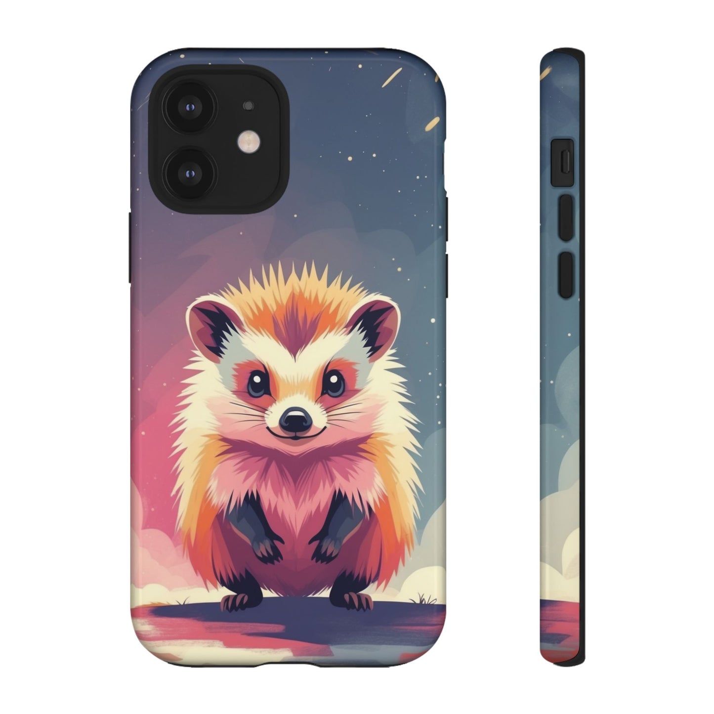 iPhone 12 / Glossy Phone Case - Stylised Hedgehog Design Phone Case