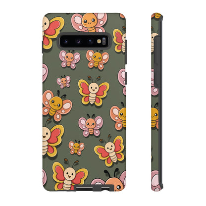 Samsung Galaxy S10 Plus / Glossy Phone Case - Green Butterfly Sticker Design Phone Case