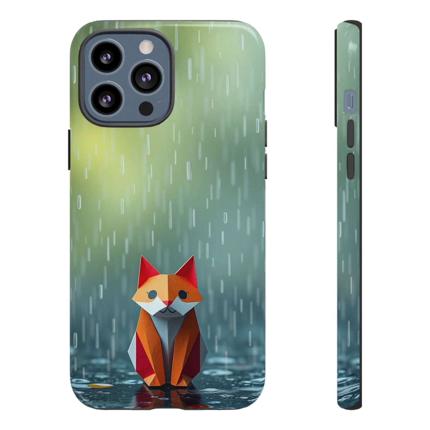 iPhone 13 Pro Max / Glossy Phone Case - Origami ’Soggy Fox’ Design Phone Case